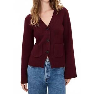 Pistola Burgundy Cardigan Sweater